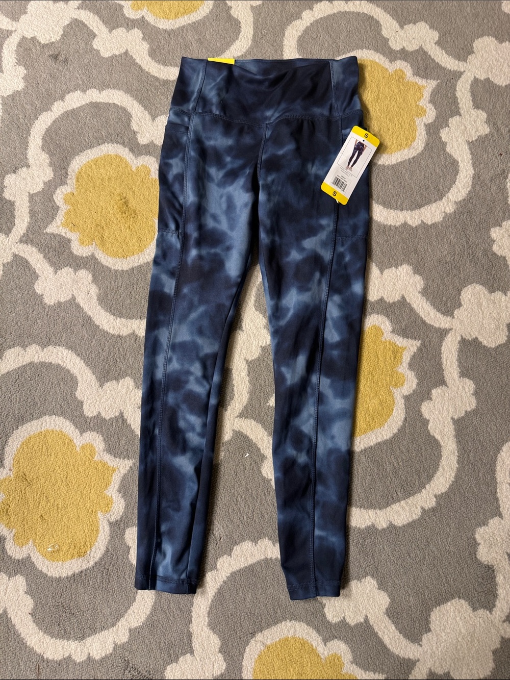 Kids Navy Tie-Dye Leggings
